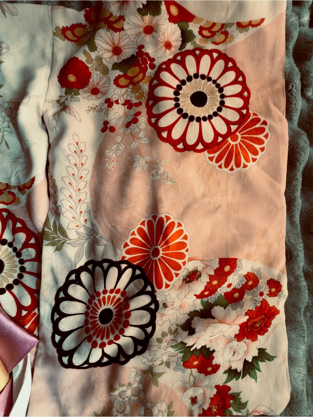 Children’s Blush Pink Floral Kimono Jacket - Picture 3 of 8